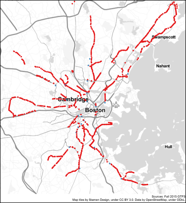 Figure 7 presents the bus stops included in the analysis.